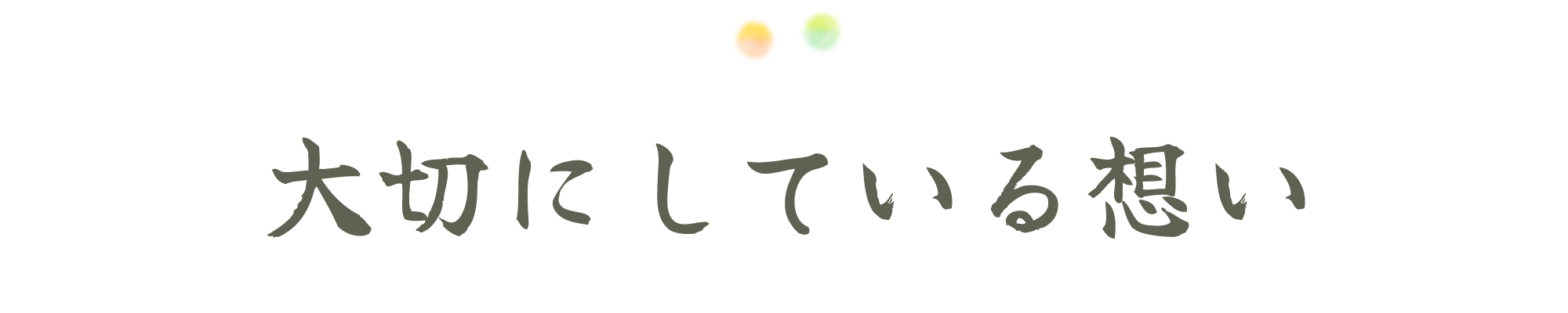 大切にしている想い